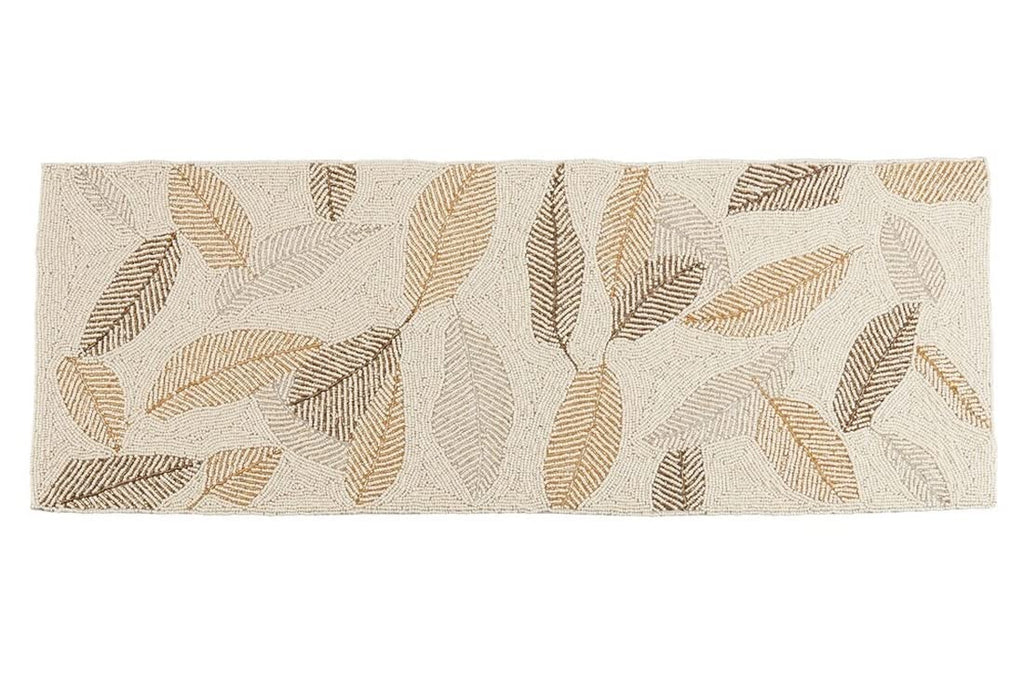 Gilded Beaded Leaf Table Runner
