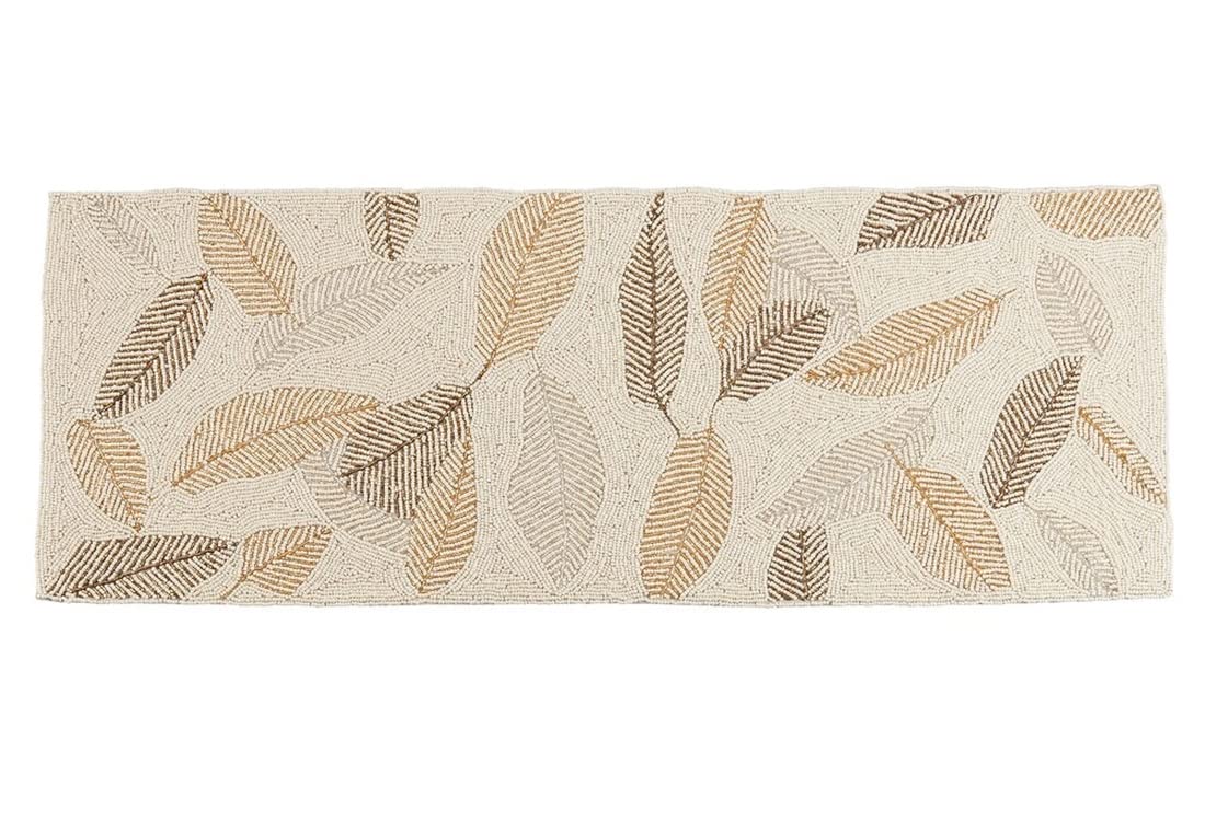 Gilded Beaded Leaf Table Runner