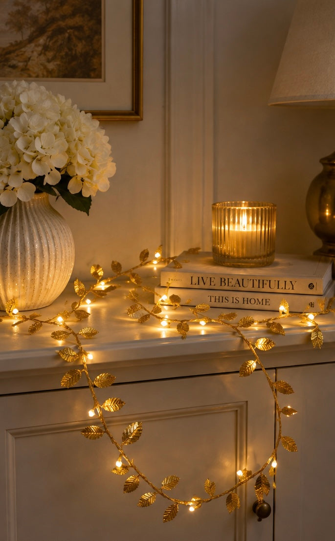 Golden Leaf String Lights