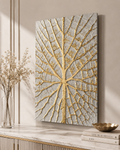 Gilded Leaf Glass Wall Art