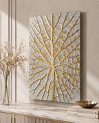 Gilded Leaf Glass Wall Art