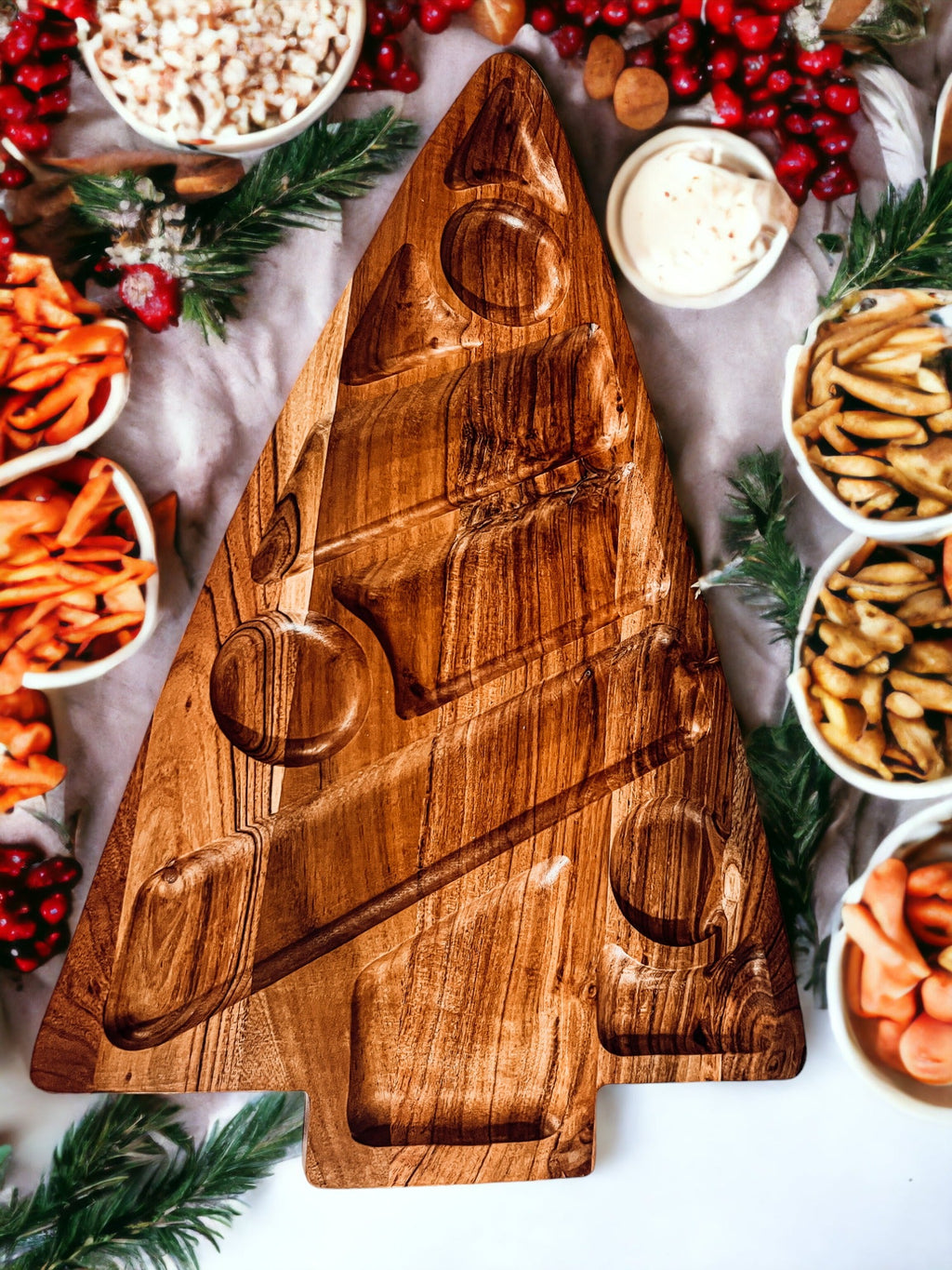 Christmas tree serving board for cookies desserts candy and holiday treats