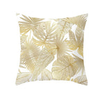 Golden Botanical Pillow Cover