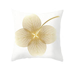Golden Botanical Pillow Cover