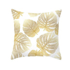 Golden Botanical Pillow Cover