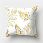 Golden Botanical Pillow Cover