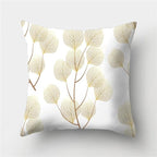 Golden Botanical Pillow Cover