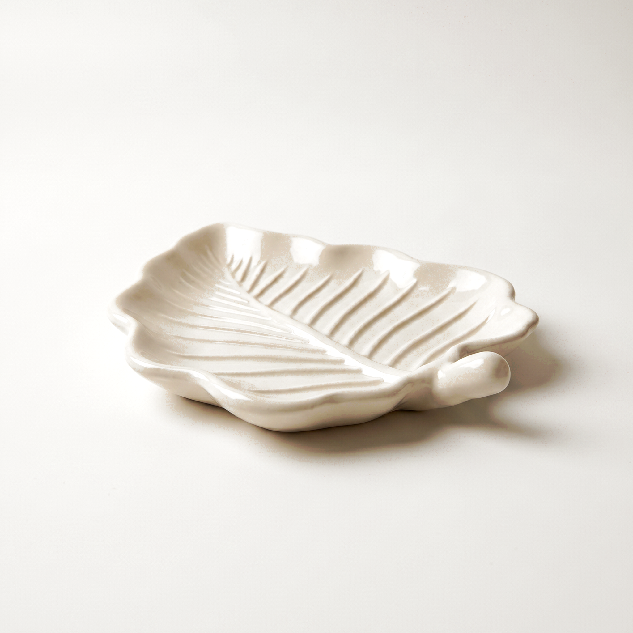 White Elm Leaf Decorative Tray