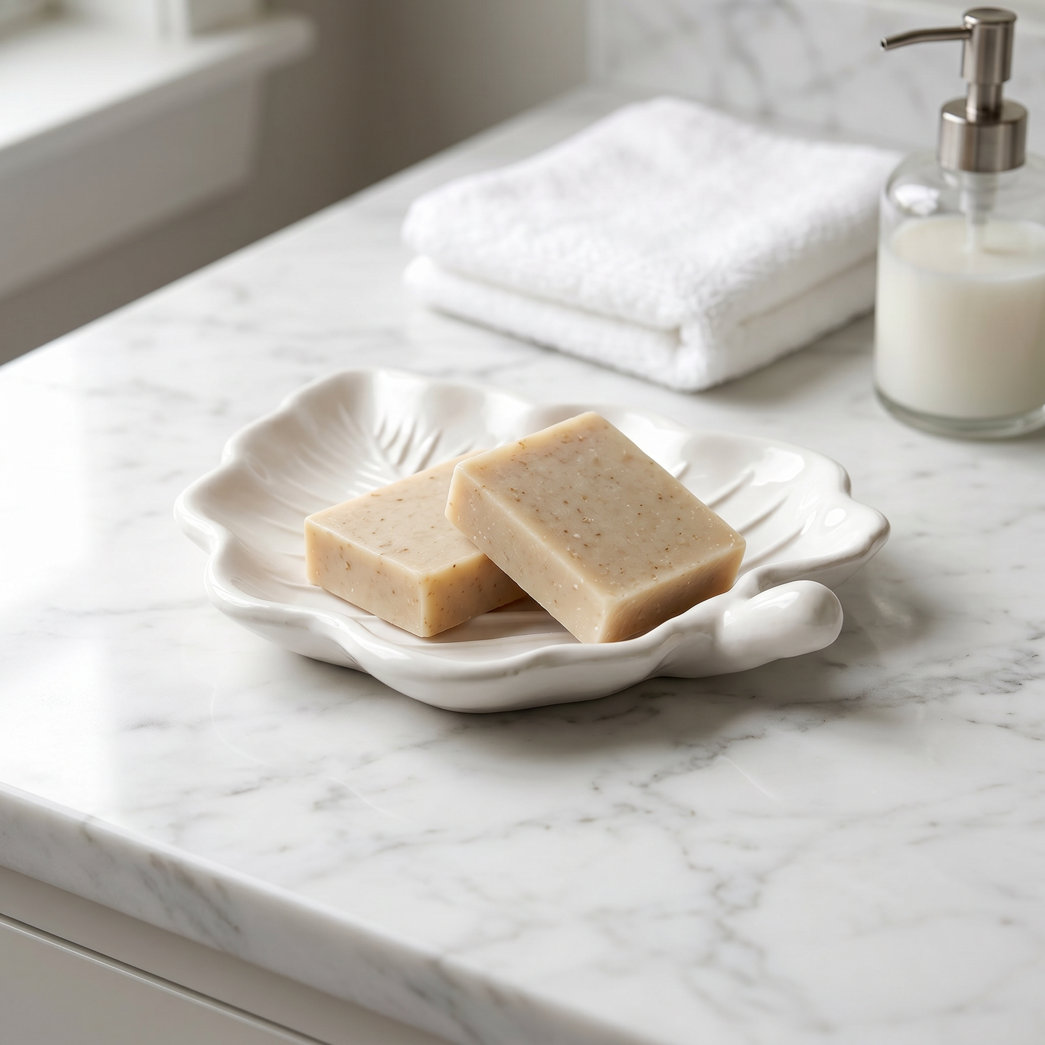 White Elm Leaf Decorative Tray