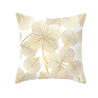 Golden Botanical Pillow Cover
