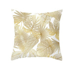 Golden Botanical Pillow Cover