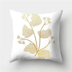 Golden Botanical Pillow Cover