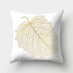 Golden Botanical Pillow Cover