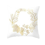 Golden Botanical Pillow Cover