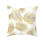 Golden Botanical Pillow Cover