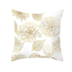 Golden Botanical Pillow Cover