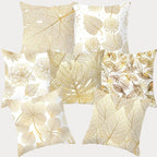 Golden Botanical Pillow Cover