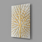 Gilded Leaf Glass Wall Art