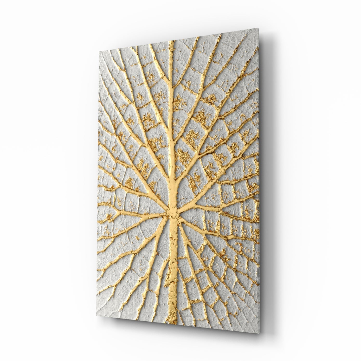 Gilded Leaf Glass Wall Art