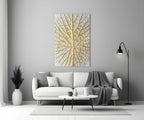 Gilded Leaf Glass Wall Art